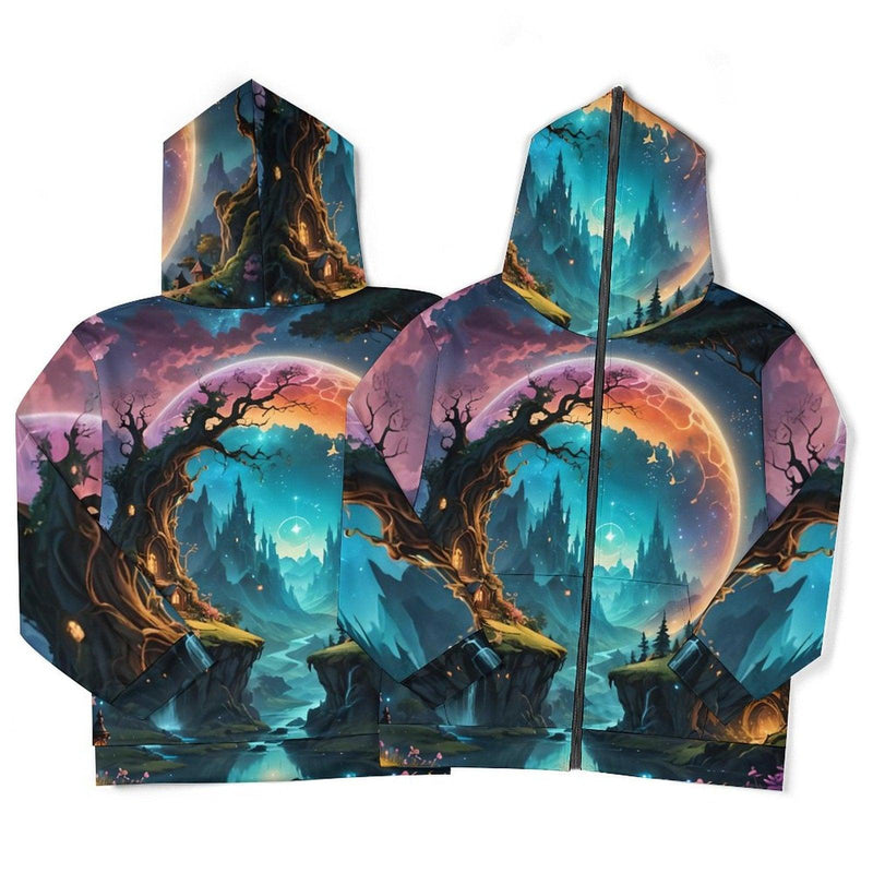 mystical world zipper hoodie