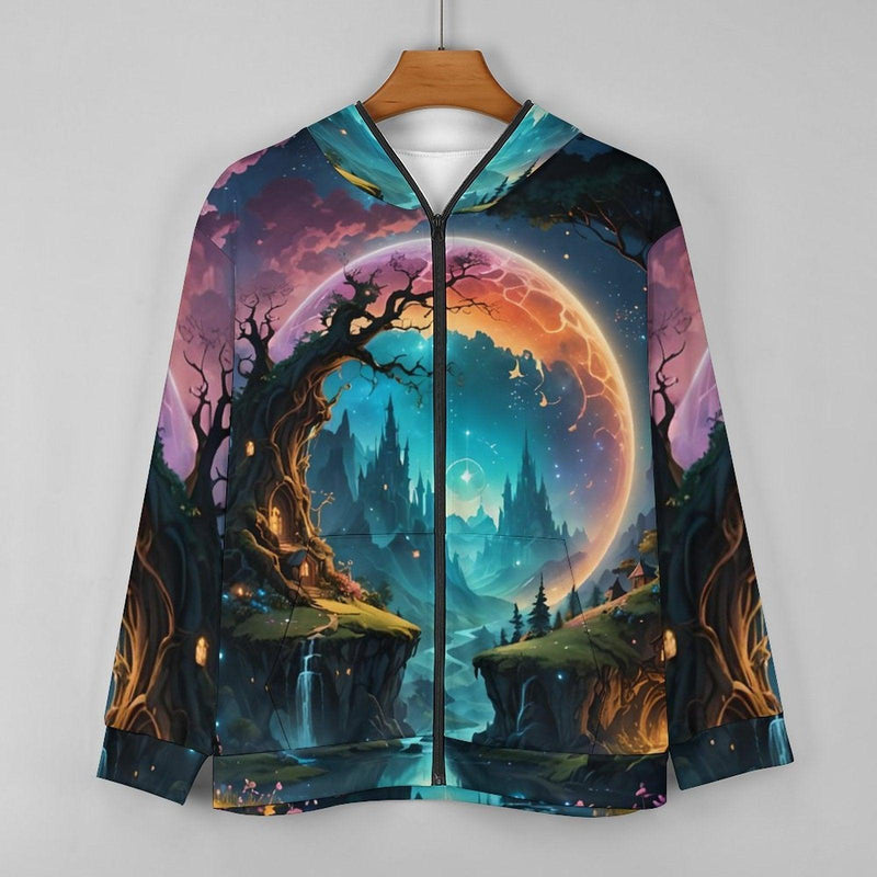 mystical world zipper hoodie