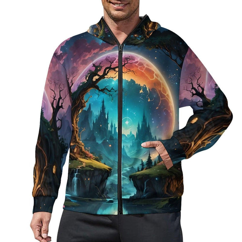 mystical world zipper hoodie