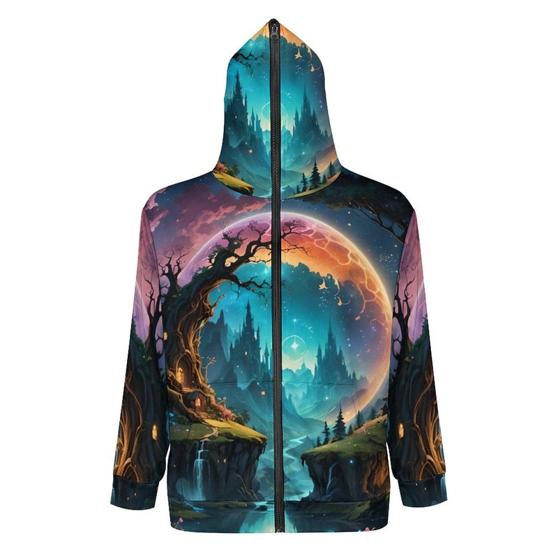 mystical world zipper hoodie