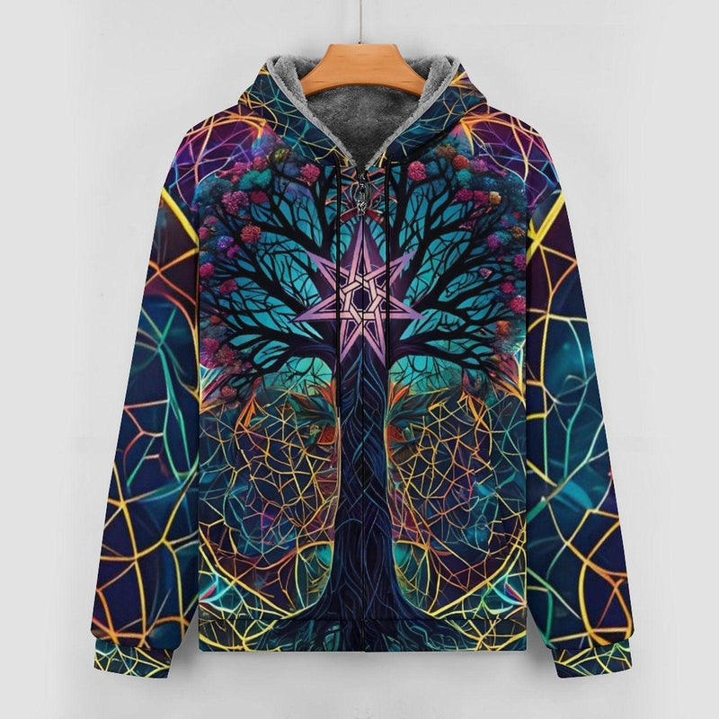 230gsm Full Zip up Hoodie with Plush Lining WZIP (All - Over Printing) - Swaggy Clothing