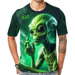 420 Alien T-Shirt - Swaggy Clothing