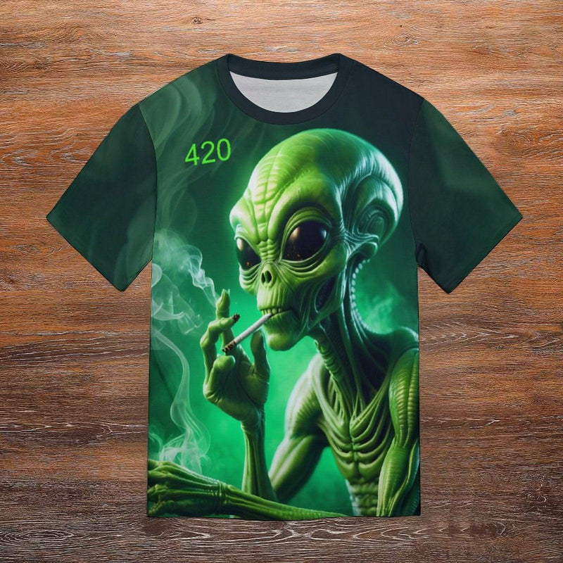 420 Alien T-Shirt - Swaggy Clothing