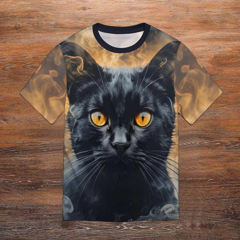 Black Cat Halloween T-Shirt - Swaggy Clothing