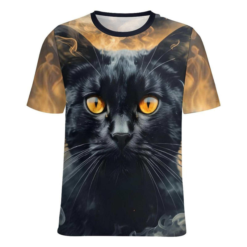 Black Cat Halloween T-Shirt - Swaggy Clothing