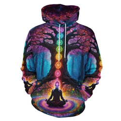 Chakra Tree of Life Yoga Hoodie - Swaggy Clothing