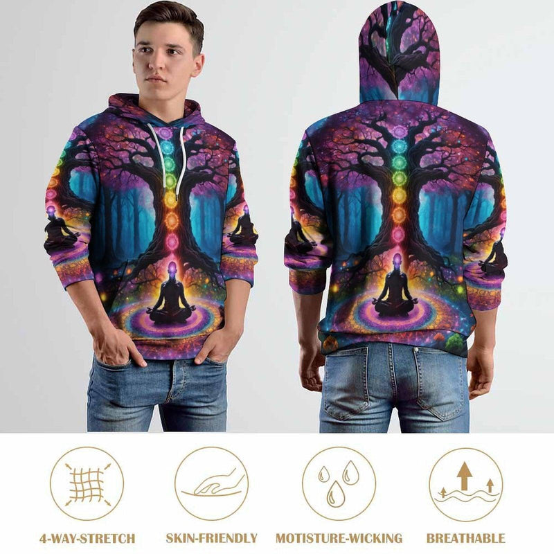 Chakra Tree of Life Yoga Hoodie - Swaggy Clothing