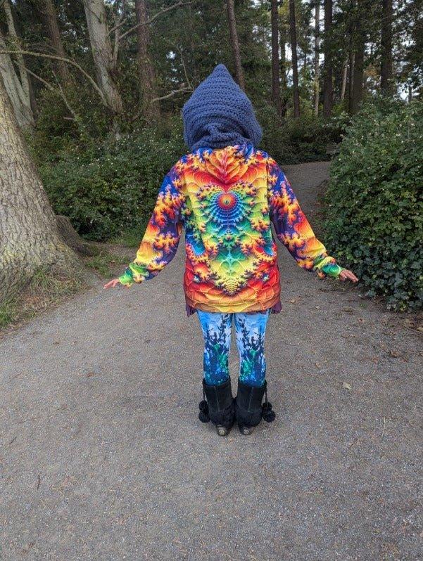 Colorful Heart Fractal Hoodie - Swaggy Clothing