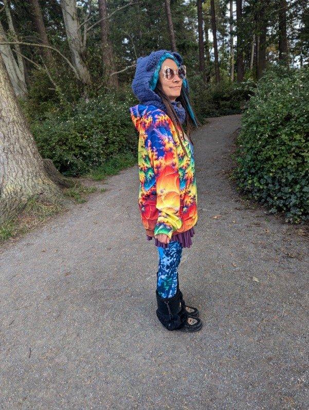 Colorful Heart Fractal Hoodie - Swaggy Clothing