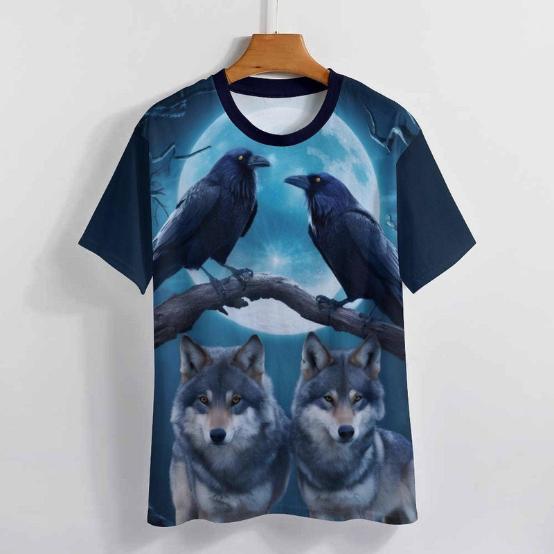 Crow Raven Wolf T-Shirt - Swaggy Clothing