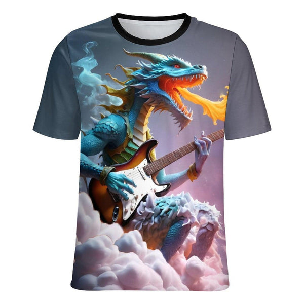 Dragon Playing Guitar T-Shirt - Swaggy Clothing