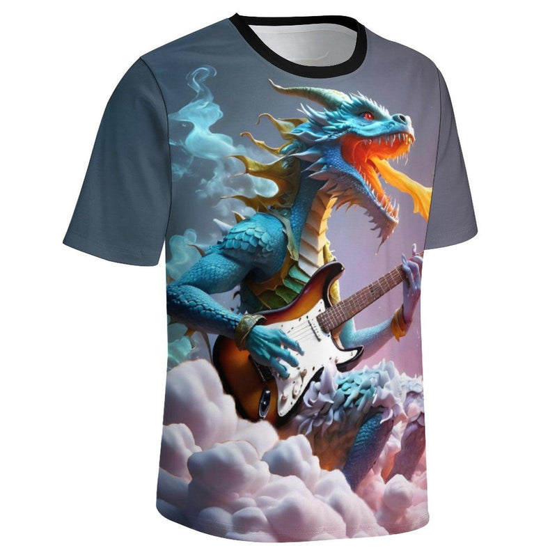 Dragon Playing Guitar T-Shirt - Swaggy Clothing