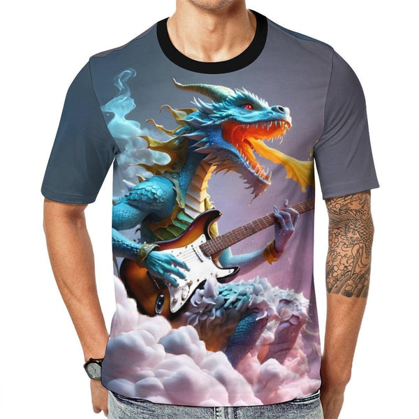 Dragon Playing Guitar T-Shirt - Swaggy Clothing