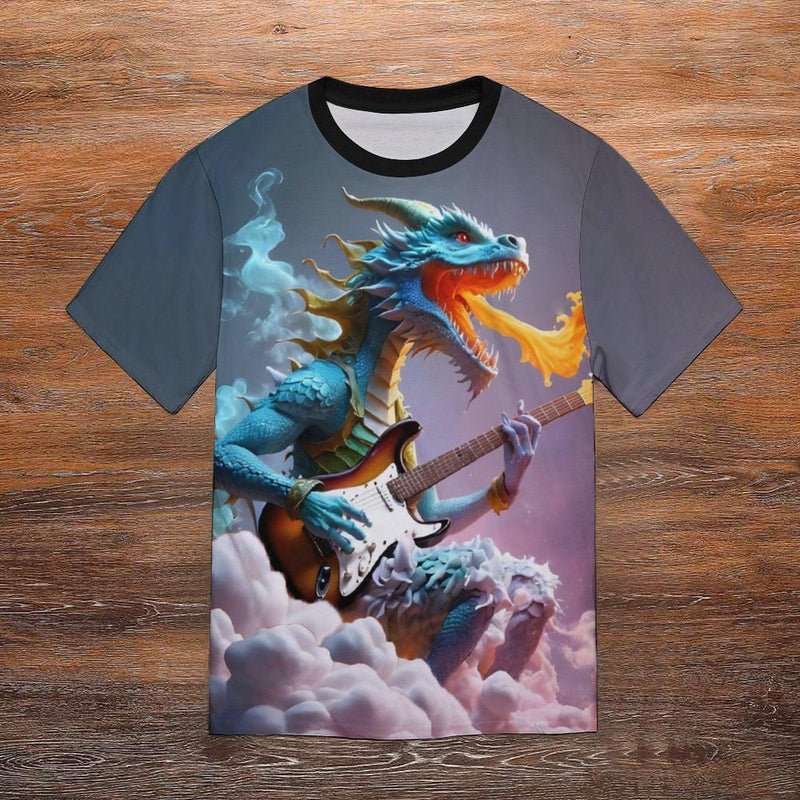 Dragon Playing Guitar T-Shirt - Swaggy Clothing