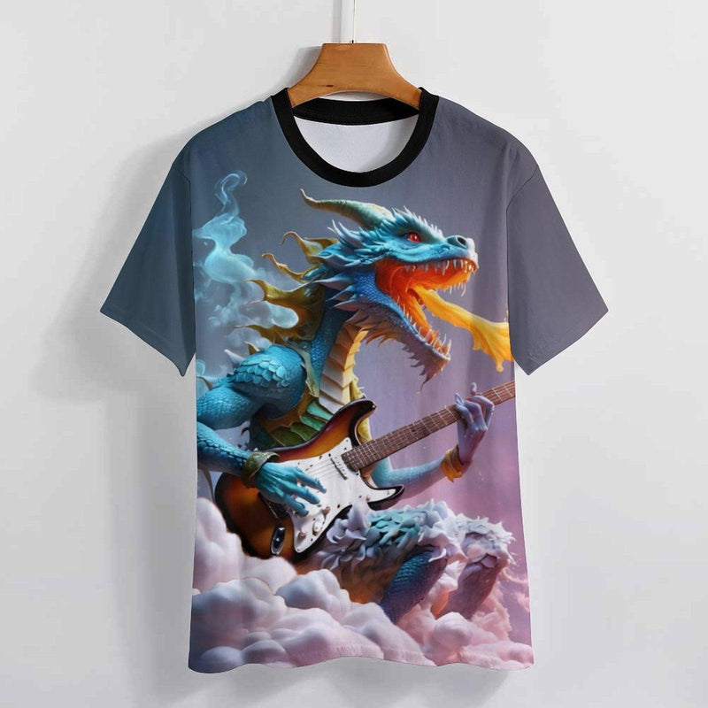 Dragon Playing Guitar T-Shirt - Swaggy Clothing