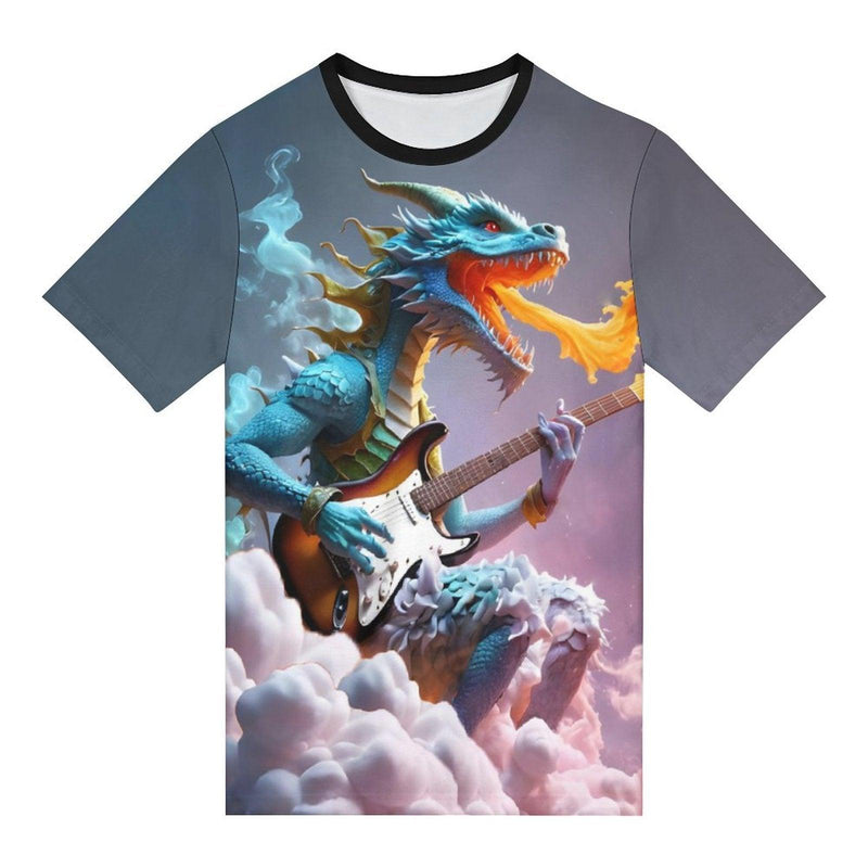 Dragon Playing Guitar T-Shirt - Swaggy Clothing