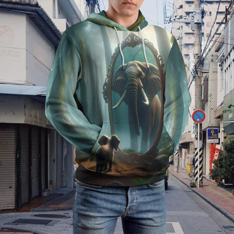 Elephant Design Pullover Hoodie