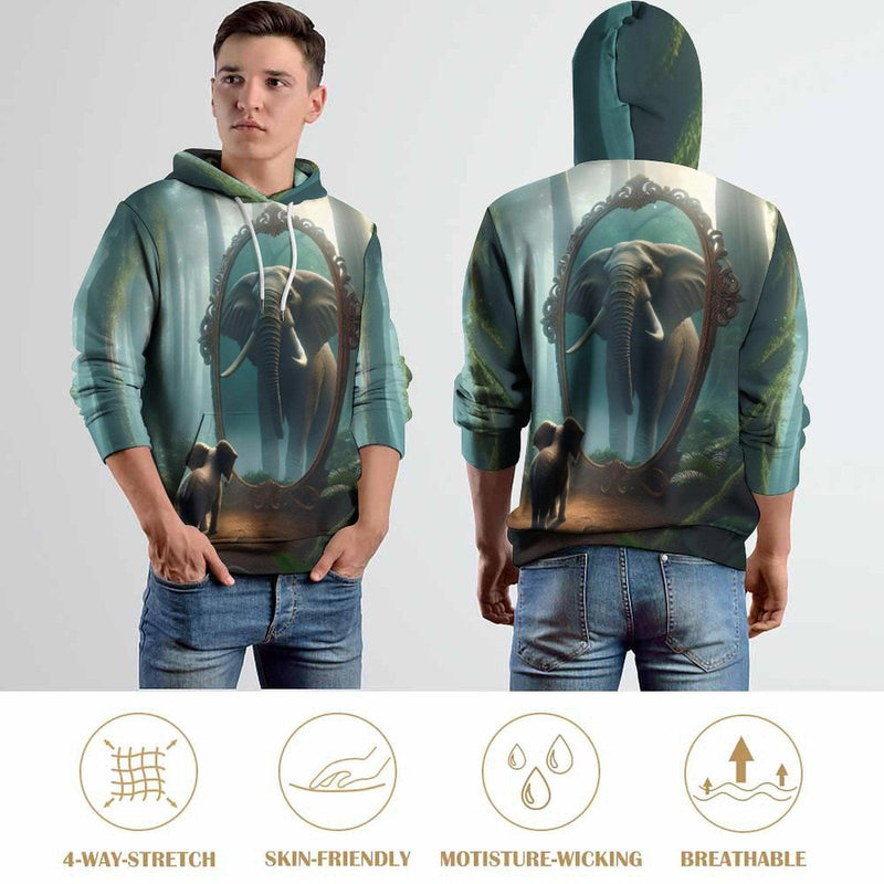 Elephant Design Pullover Hoodie