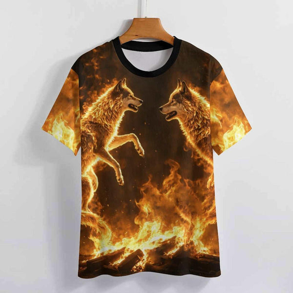 Fire Wolf T-Shirt - Swaggy Clothing