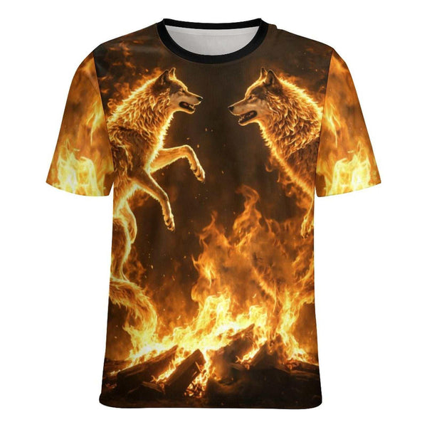 Fire Wolf T-Shirt - Swaggy Clothing