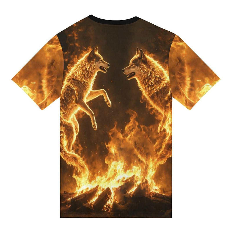 Fire Wolf T-Shirt - Swaggy Clothing