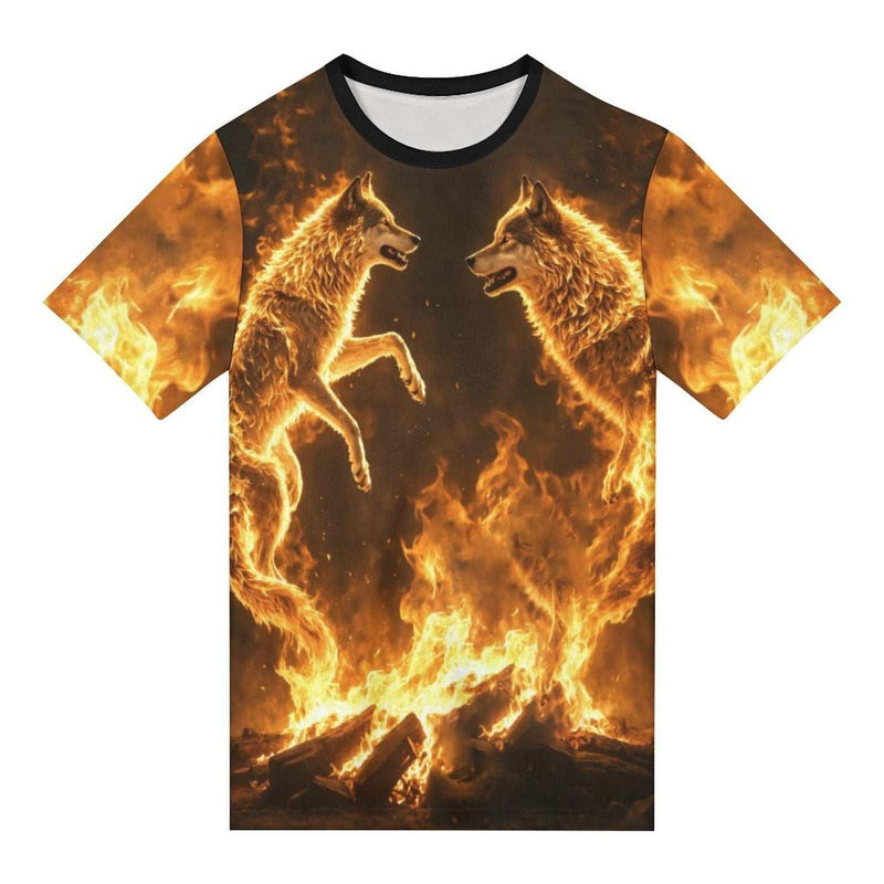 Fire Wolf T-Shirt - Swaggy Clothing