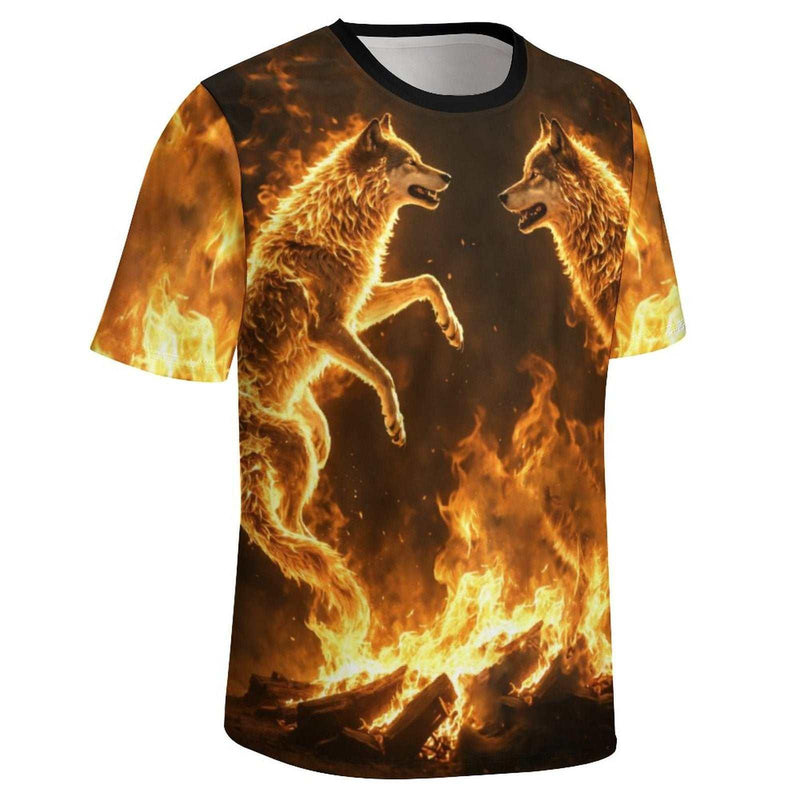 Fire Wolf T-Shirt - Swaggy Clothing