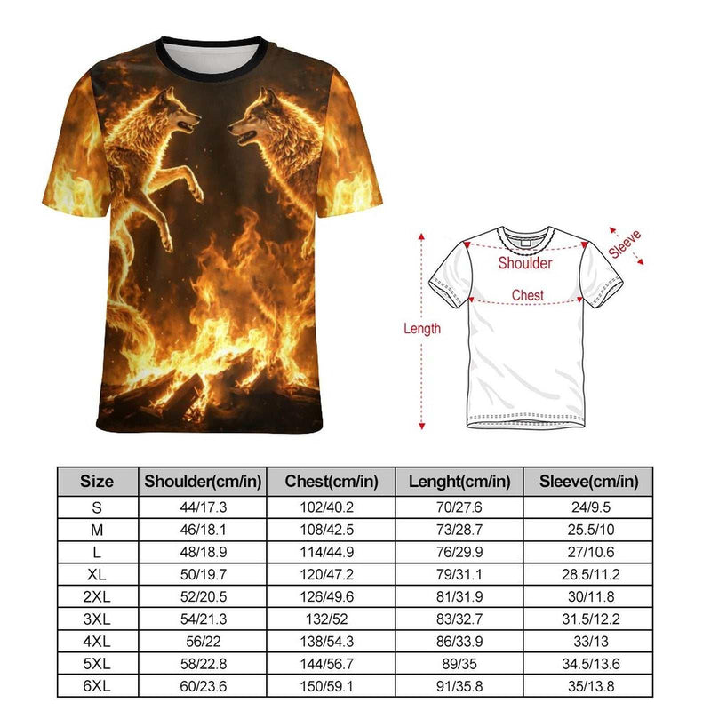 Fire Wolf T-Shirt - Swaggy Clothing