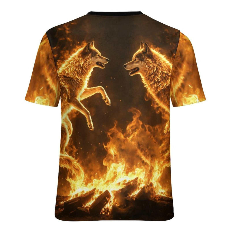 Fire Wolf T-Shirt - Swaggy Clothing