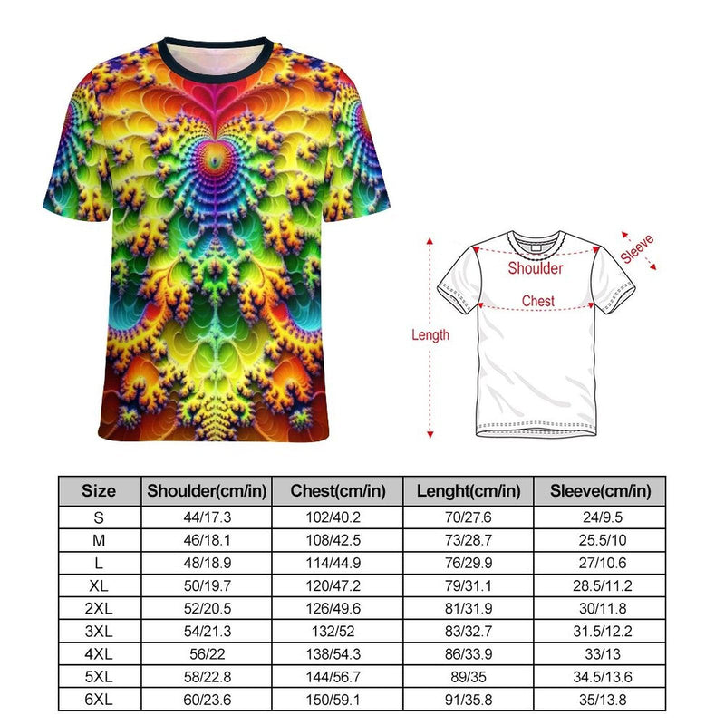 Heart Fractal Party T-Shirt - Swaggy Clothing