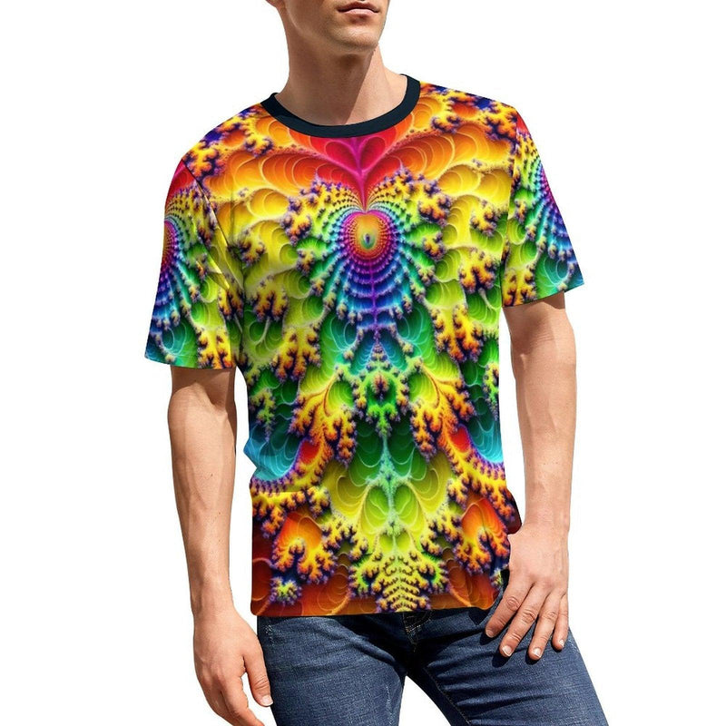 Heart Fractal Party T-Shirt - Swaggy Clothing