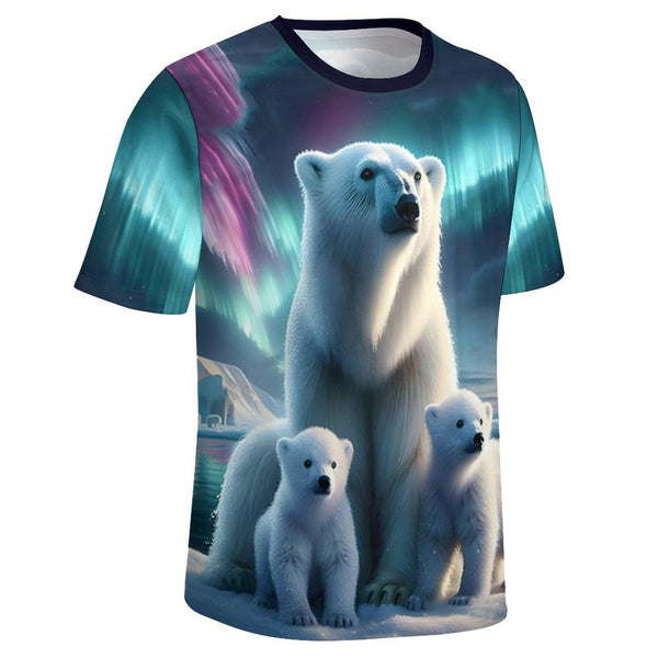 Mama Bear Cubs Northern Lights T-Shirt - Swaggy Clothing