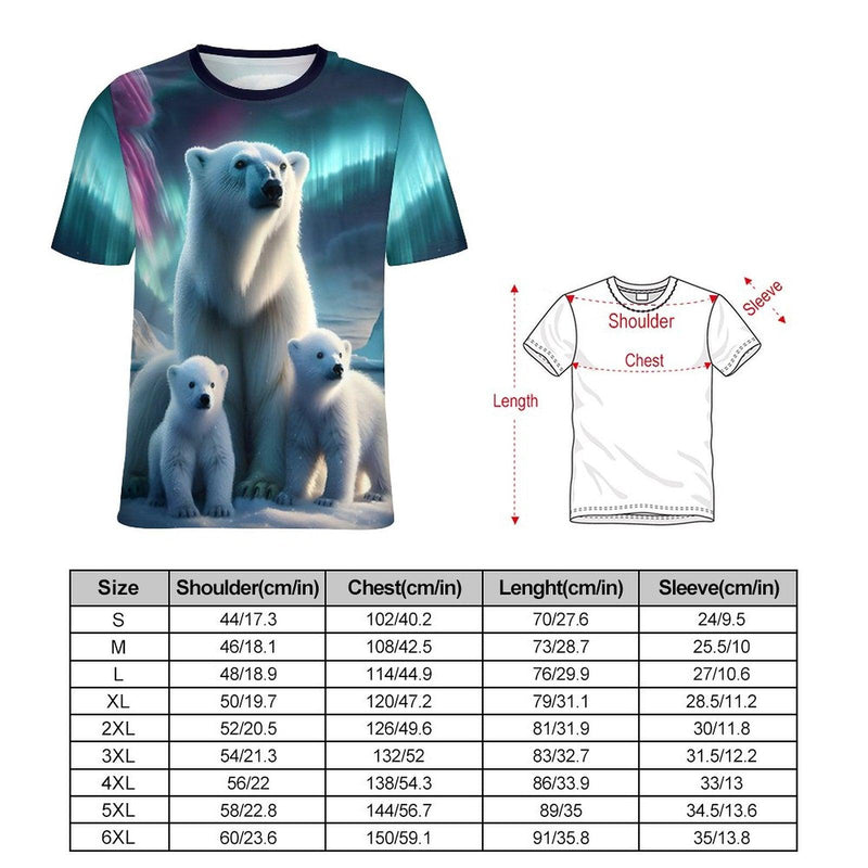 Mama Bear Cubs Northern Lights T-Shirt - Swaggy Clothing