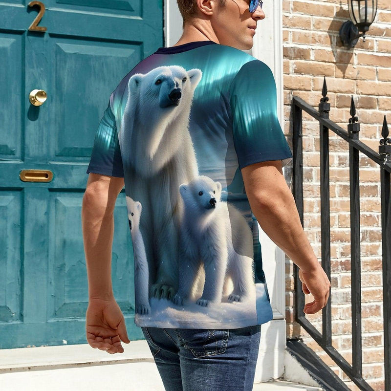 Mama Bear Cubs Northern Lights T-Shirt - Swaggy Clothing