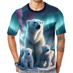 Mama Bear Cubs Northern Lights T-Shirt - Swaggy Clothing