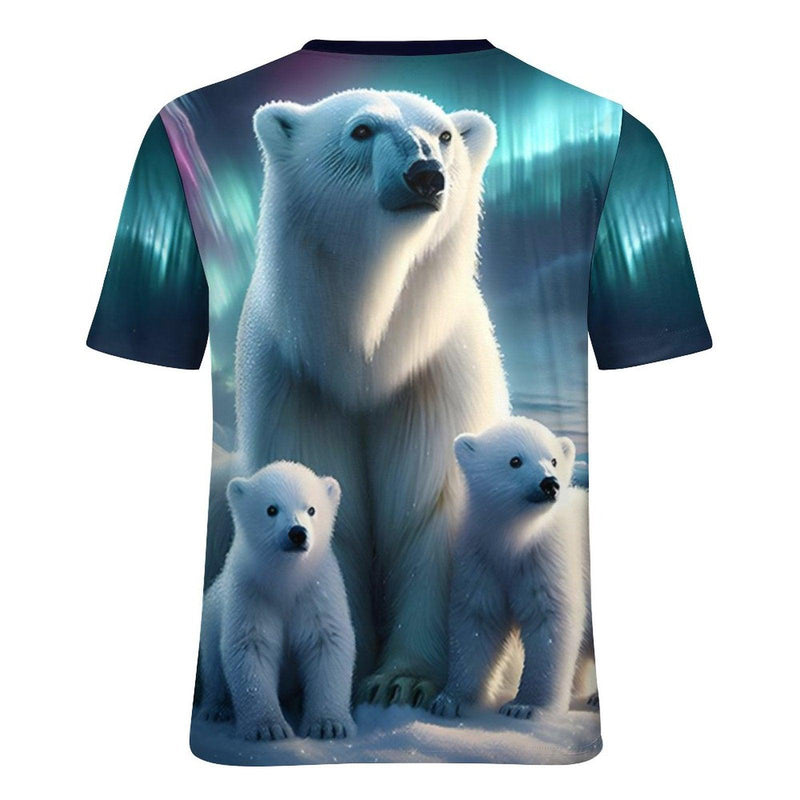 Mama Bear Cubs Northern Lights T-Shirt - Swaggy Clothing