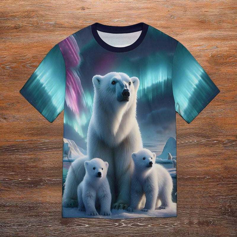 Mama Bear Cubs Northern Lights T-Shirt - Swaggy Clothing