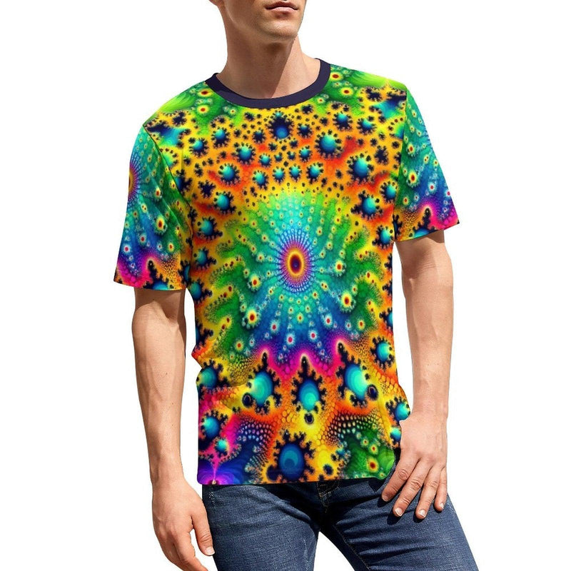 Men's Trippy Fractal T Shirt - Swaggy Clothing