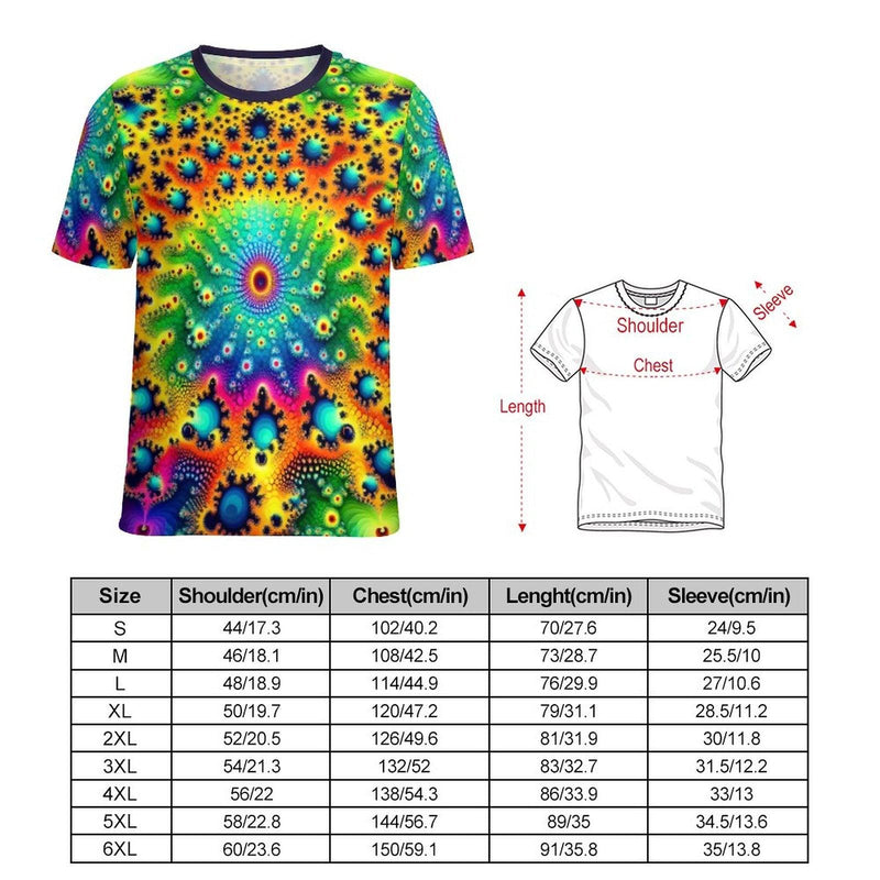 Men's Trippy Fractal T Shirt - Swaggy Clothing