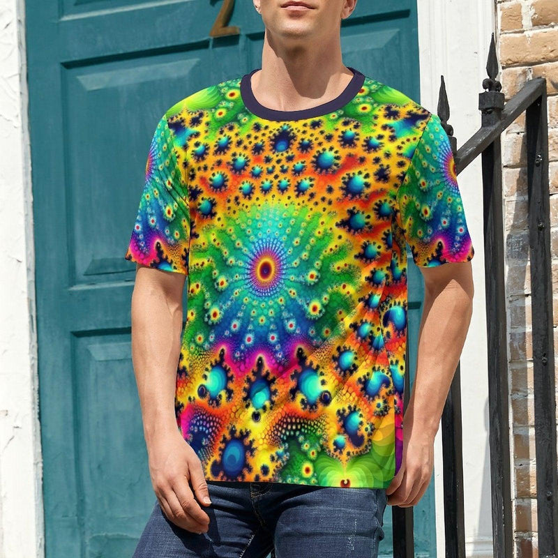 Men's Trippy Fractal T Shirt - Swaggy Clothing