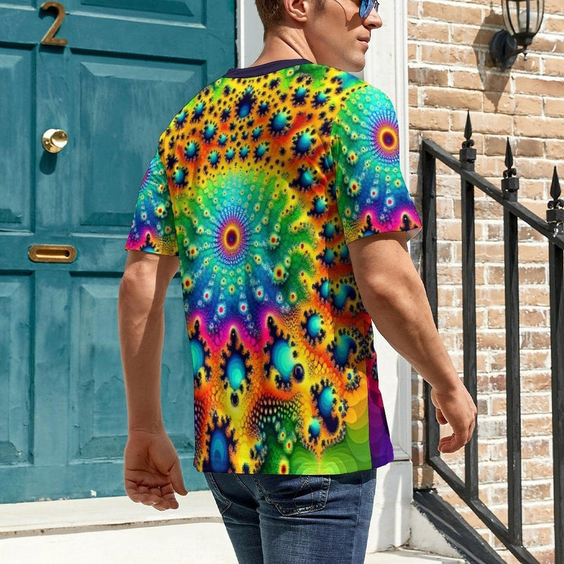 Men's Trippy Fractal T Shirt - Swaggy Clothing