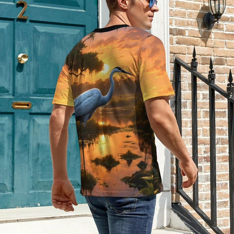 Mystical Crane Bird T-Shirt - Swaggy Clothing