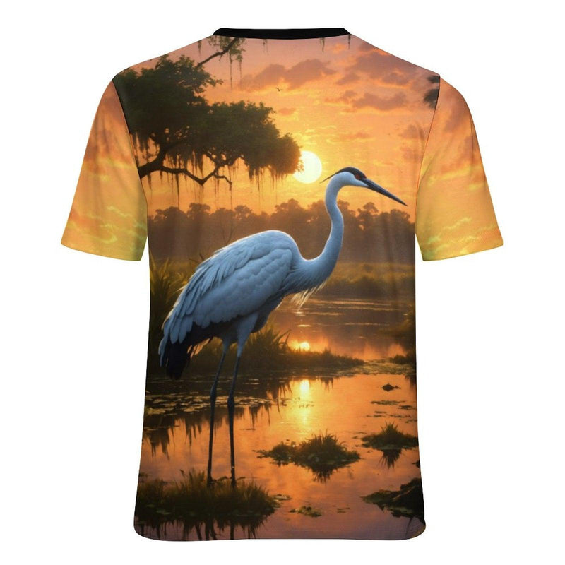 Mystical Crane Bird T-Shirt - Swaggy Clothing