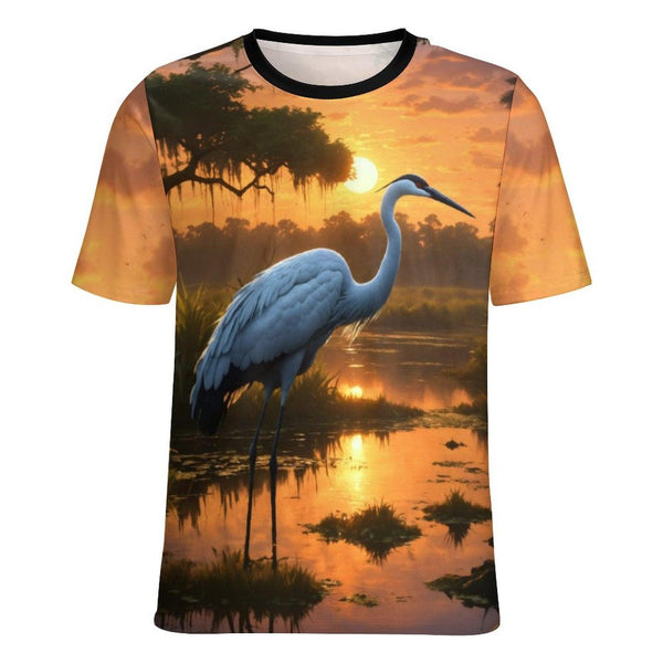 Mystical Crane Bird T-Shirt - Swaggy Clothing