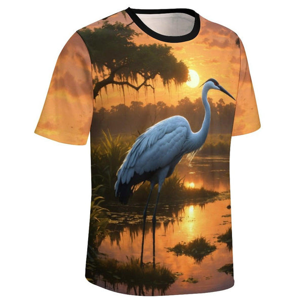 Mystical Crane Bird T-Shirt - Swaggy Clothing