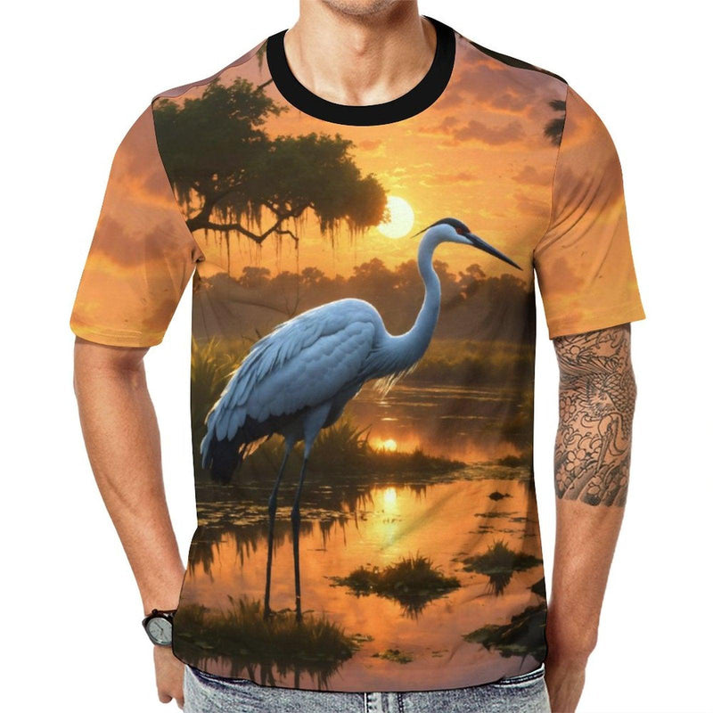 Mystical Crane Bird T-Shirt - Swaggy Clothing