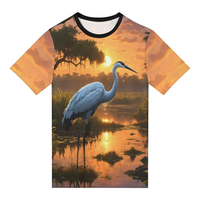 Mystical Crane Bird T-Shirt - Swaggy Clothing