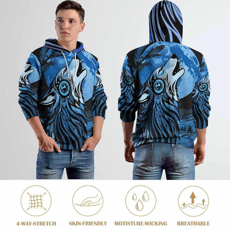 Nations Native Howling Wolf Hoodie