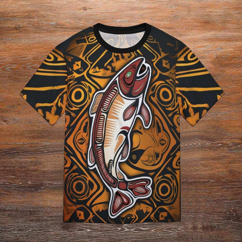 Native Salmon Fishing T-Shirt - Swaggy Clothing