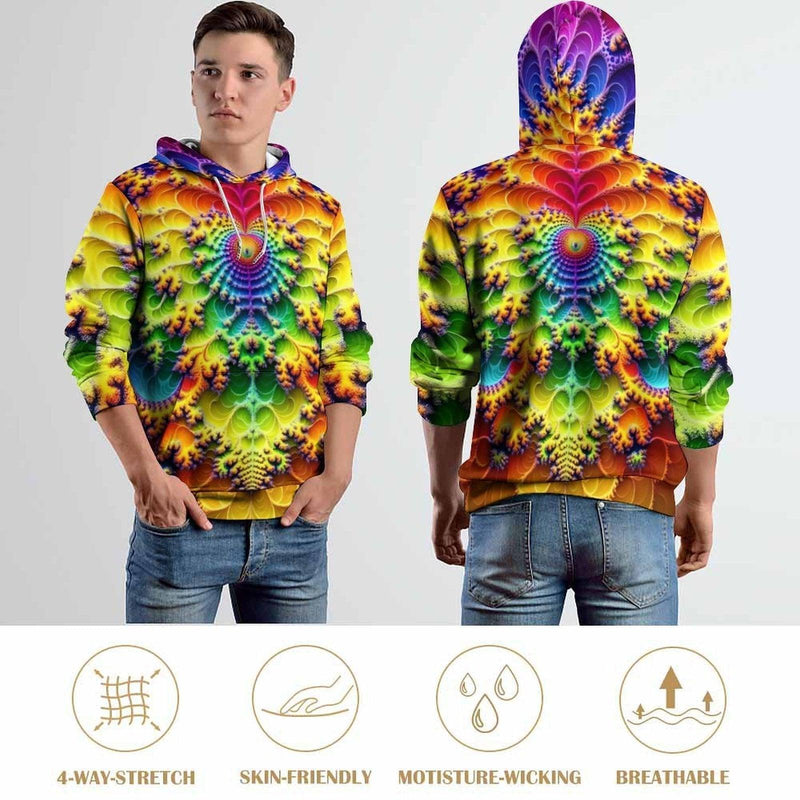 Psychedelic Art Fractal Hoodie - Swaggy Clothing